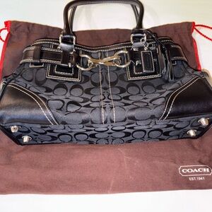 Vintage Coach Black Leather purse 10246 with Bag Cover